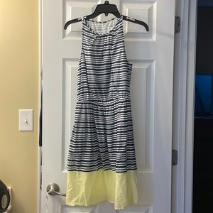 Old Navy Small Navy/White/Yellow striped halter dress